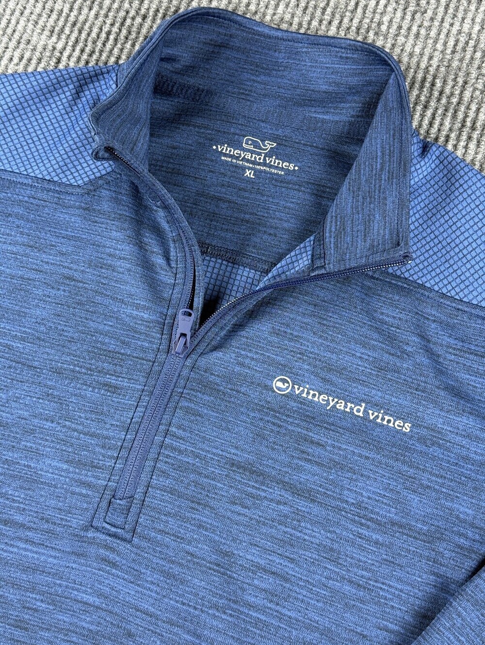 Vineyard Vines Performance 1/4 Zip Pullover Men XL Long Sleeve Navy Golf Stretch